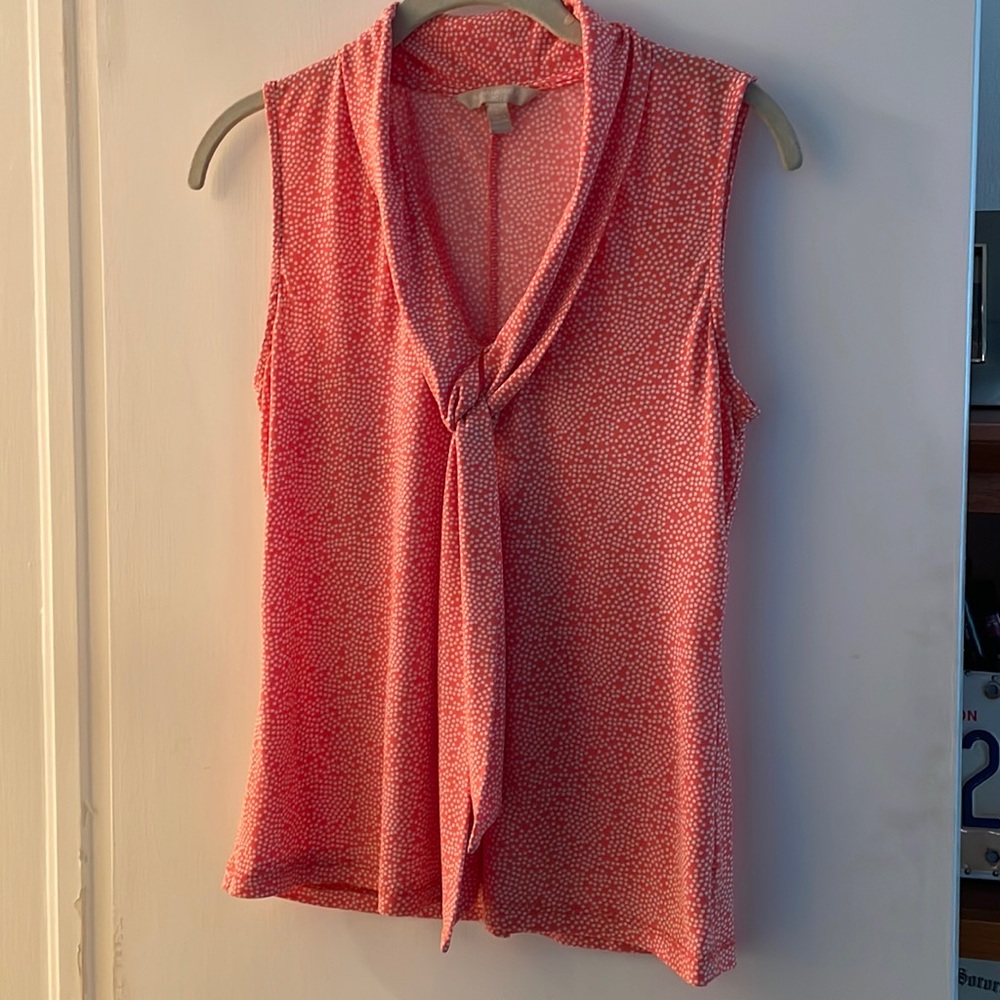 Banana Republic orange dot sleeveless top